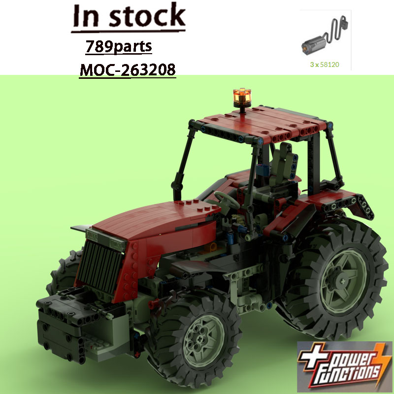 Urban Farming Usa - MOC-263208 新しいアーバンファームレッドリモートコントロールトラクタービルディングブロックモデル 789 ピース男の子子供の誕生日おもちゃギフト
